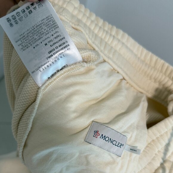 Moncler Beige Hoodie & Joggers Logo Lounge Set M | $1,250 Retail - Picture 11 of 16